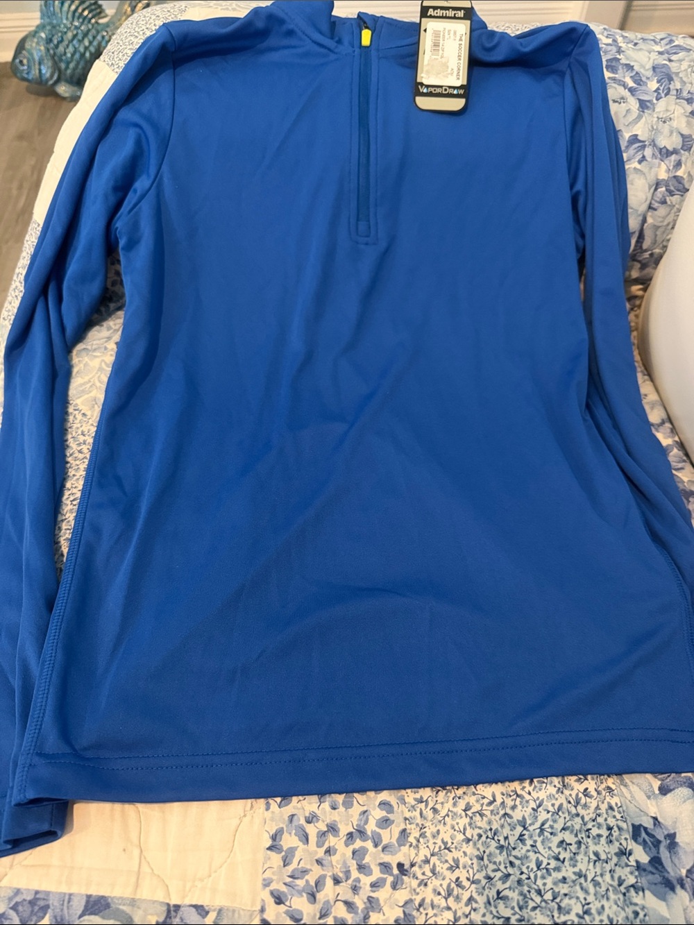 Kids' Blue Quarter-Zip Performance Top